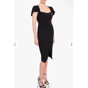 Black Halo | Dresses | Black Halo Olcay Asymmetrical Aline Classic Swing Dress In Black Size New